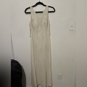 Lillie Rubin Shimmering Cream Backless Dress